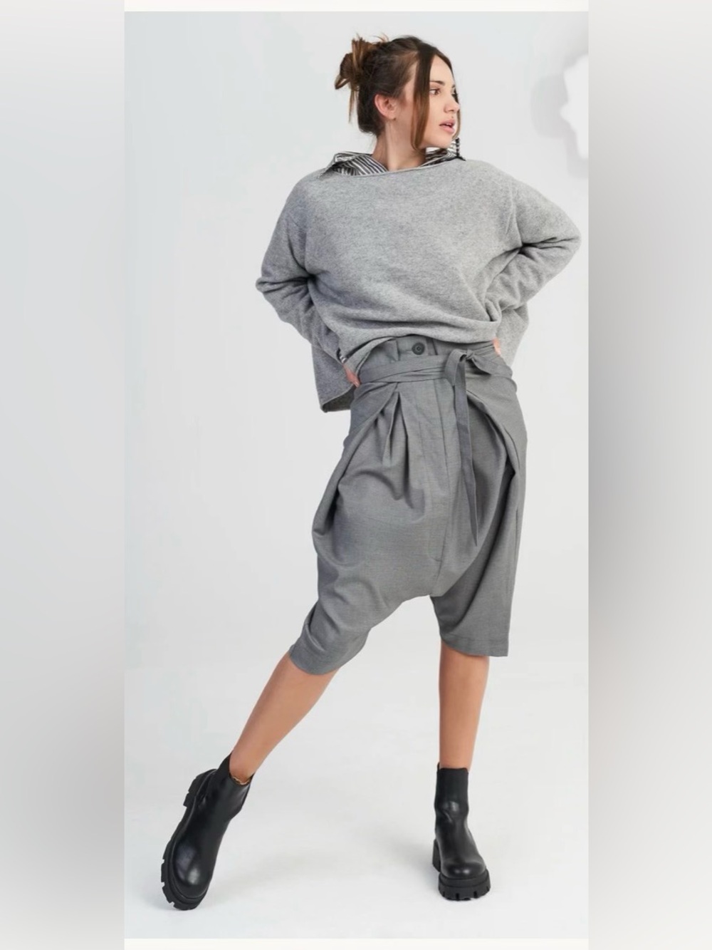 Aakasha - Cold Wool Drop Crotch Pants